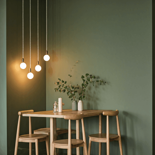 An artfully arranged corner of the restaurant, creating a cozy ambiance.